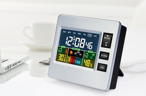 Multifunkciós LCD kijelzős időjárás állomás és óra