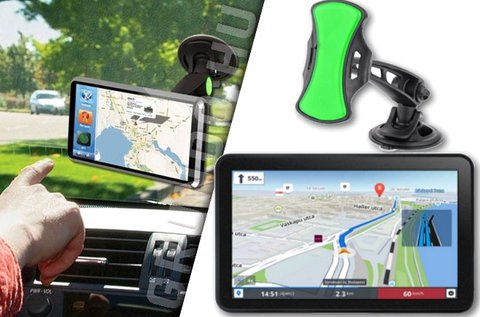 7 colos Android GPS készülék autós tartóval