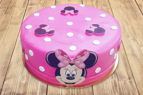 16 szeletes Minnie egér design kézműves torta