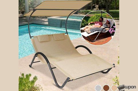 2 személyes Delux napozóágy árnyékolóval