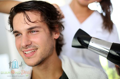 Férfi hajvágás mosással, szárítással